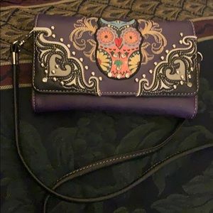 Purple Owl Purse/clutch New